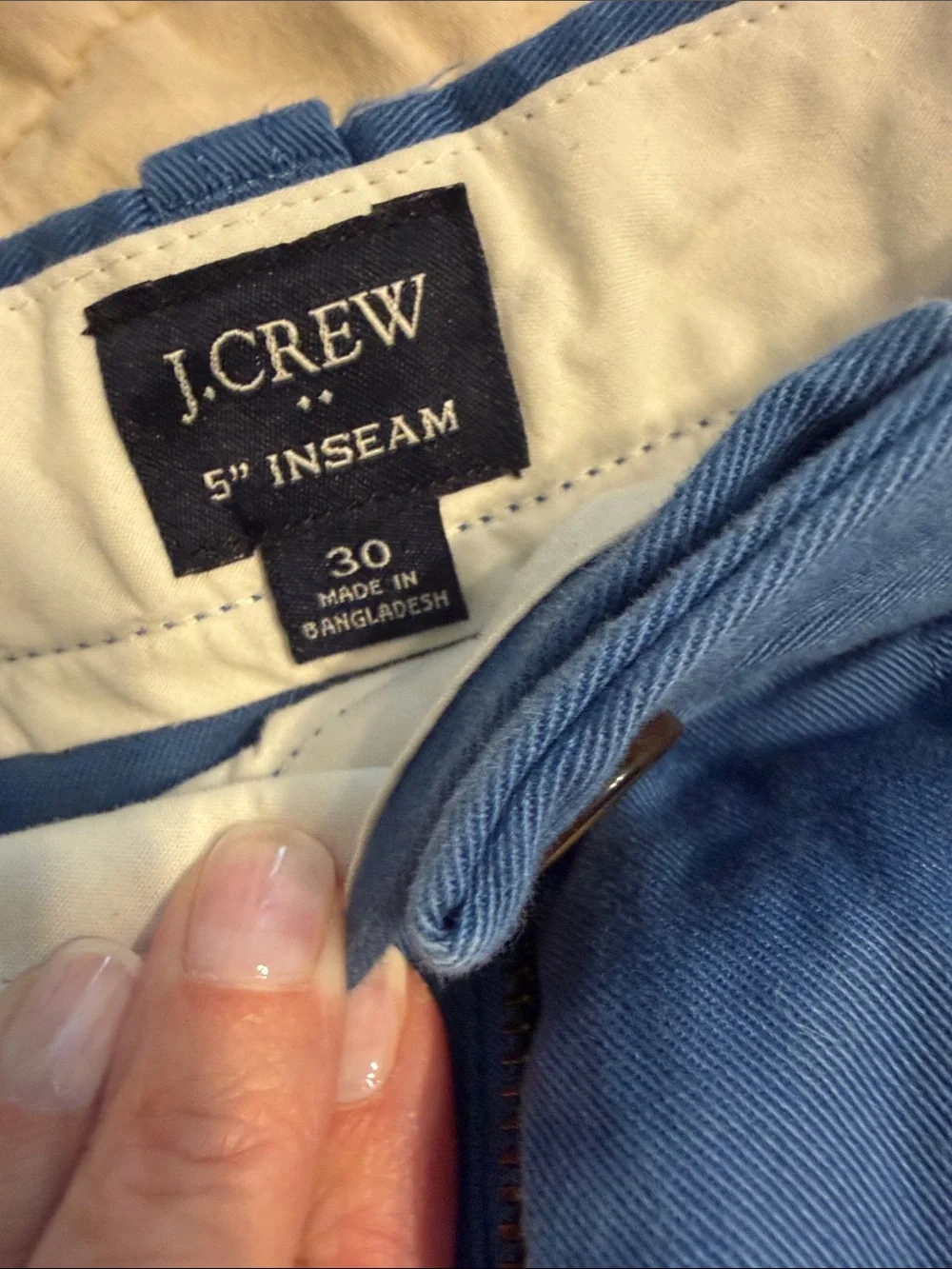 J. Crew 5 inch Men's Navy Blue Cotton Bermuda Shorts